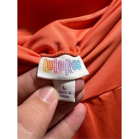 Lularoe Orange High-Low Cut Skirt Woman’s Size Large -Snag - Picture 5 of 9